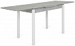 стол Милан-мини EVO 90х60 (+30+30) (ноги белый) (светлый цемент)