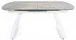 стол Шамони-2 CV (керамика) 90х160(+37) (ноги белый бархат) (Orobico Grigio)
